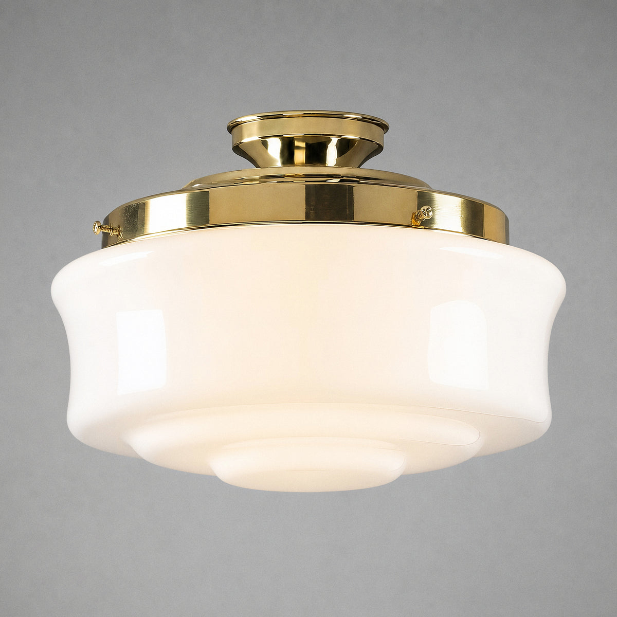 Elwood 12'' Opal Gloss Glass Batten Fix - Polished Brass