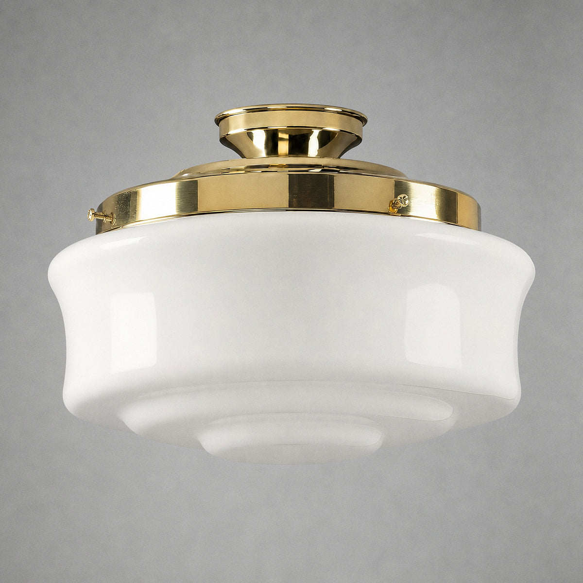 Elwood 12'' Opal Gloss Glass Batten Fix - Polished Brass