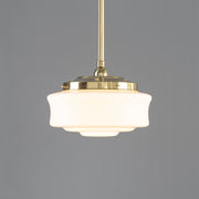 Elwood 12'' Opal Gloss Glass on 3/4'' x 1/2m Rod Set - Polished Brass
