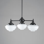 Bentleigh 3 Light Pendant Arms Down With Cannes Opal Gloss Shades