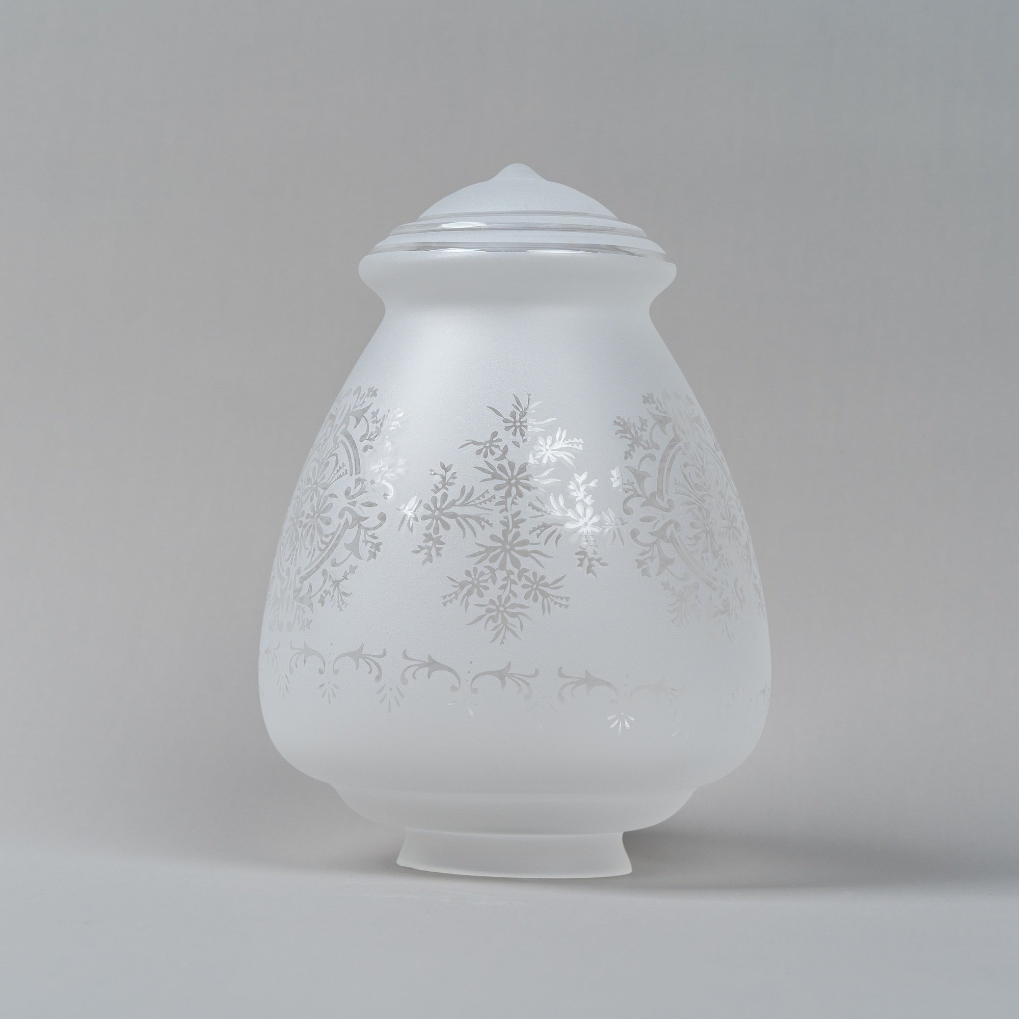 Cambridge Small Glass Shade 3 1/4" Fitter, Frost Etch