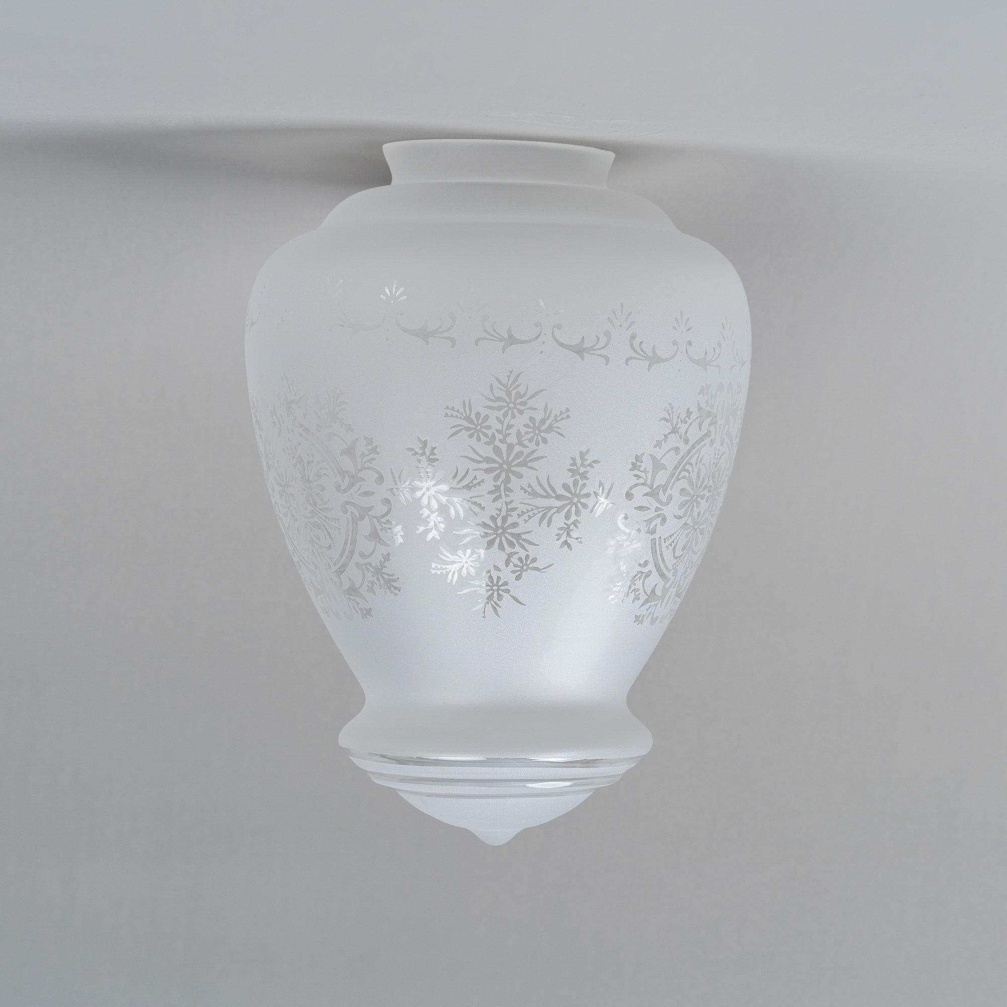 Cambridge Small Glass Shade 3 1/4" Fitter, Frost Etch