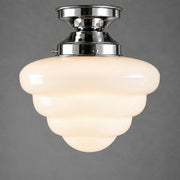 Beehive Opal Gloss Glass Batten Fix, Chrome