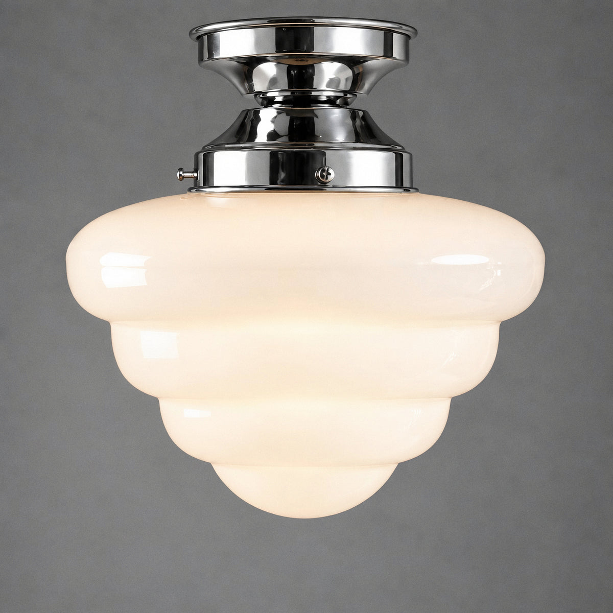 Beehive Opal Gloss Glass Batten Fix, Chrome