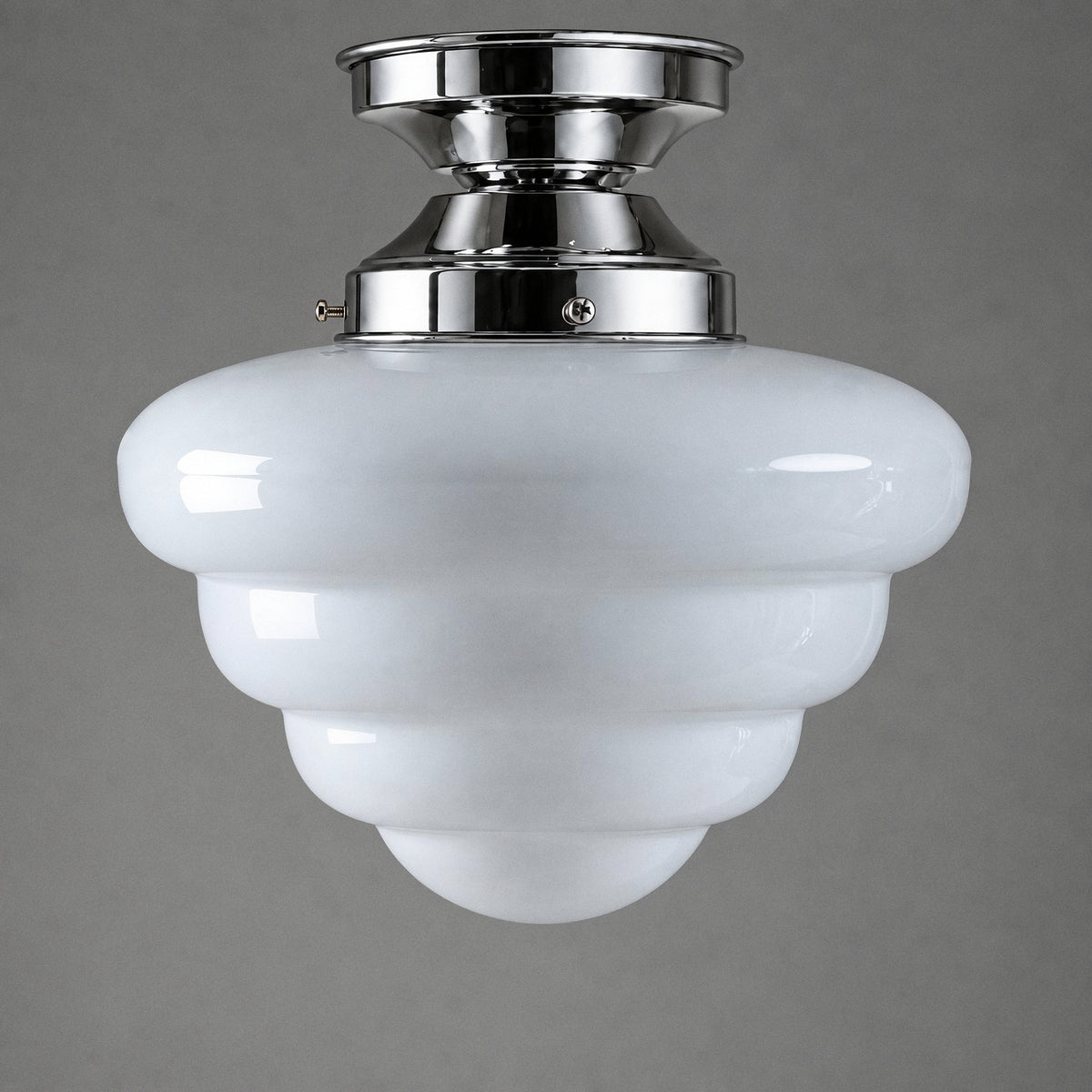 Beehive Opal Gloss Glass Batten Fix, Chrome
