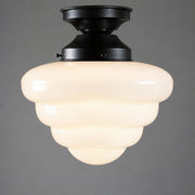 Beehive Opal Gloss Glass Batten Fix, Patina