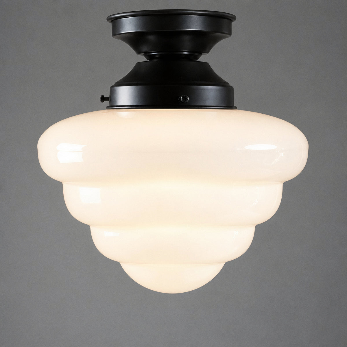 Beehive Opal Gloss Glass Batten Fix, Patina