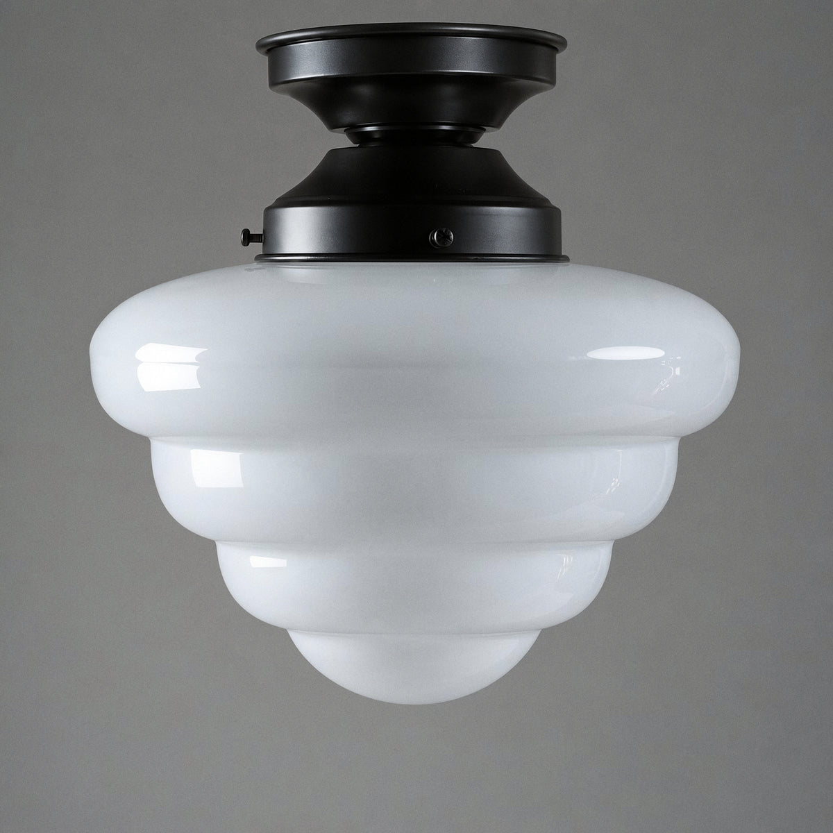 Beehive Opal Gloss Glass Batten Fix, Patina