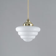 Beehive Opal Gloss Glass on Rod Set 1/2" 1/2m, Polished Brass