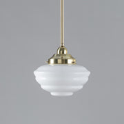 Cannes Opal Gloss Glass on Rod Set 1/2" 1/2m, Polished Brass