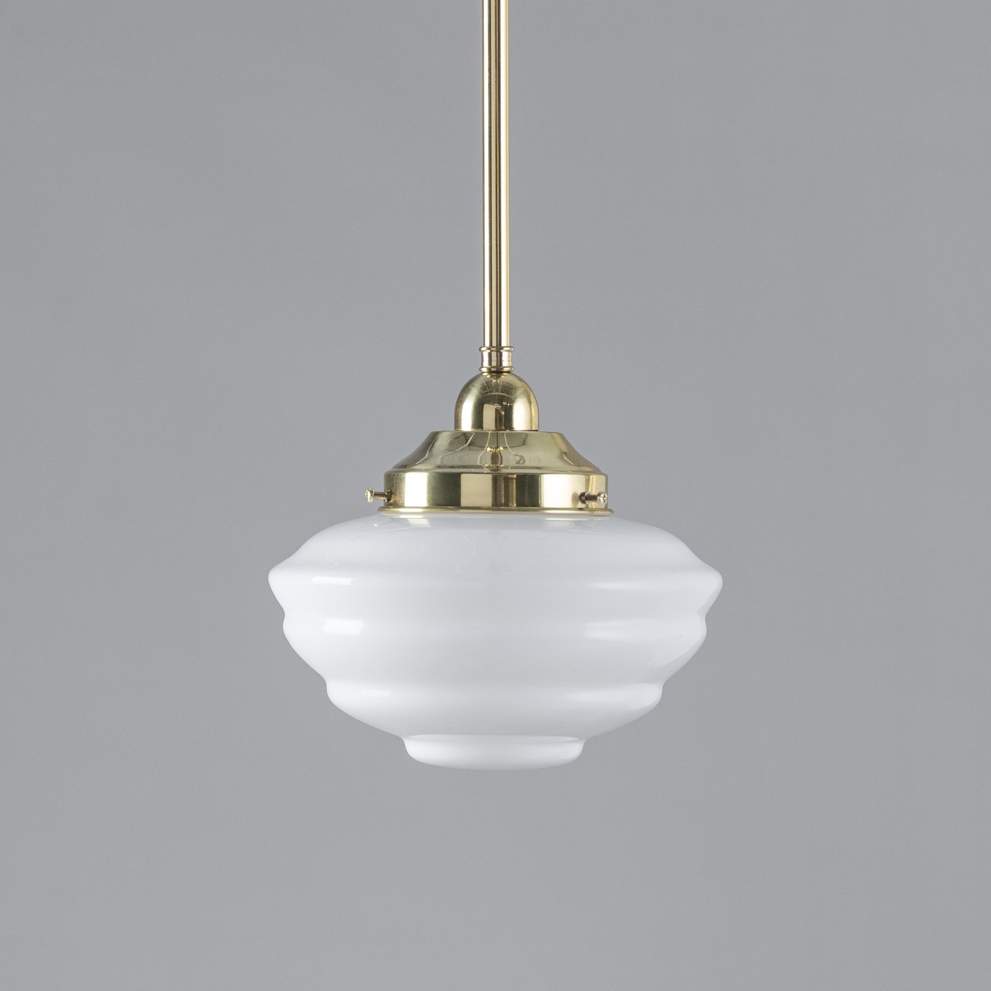 Cannes Opal Gloss Glass on Rod Set 1/2" 1/2m, Polished Brass
