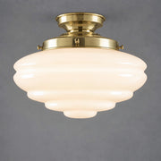 Chateau Opal Gloss Glass Batten Fix, Polished Brass