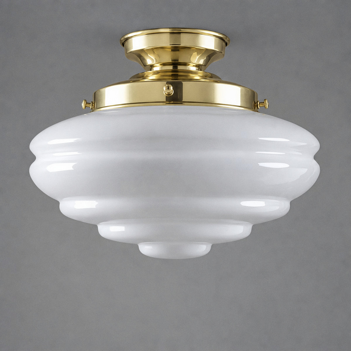 Chateau Opal Gloss Glass Batten Fix, Polished Brass