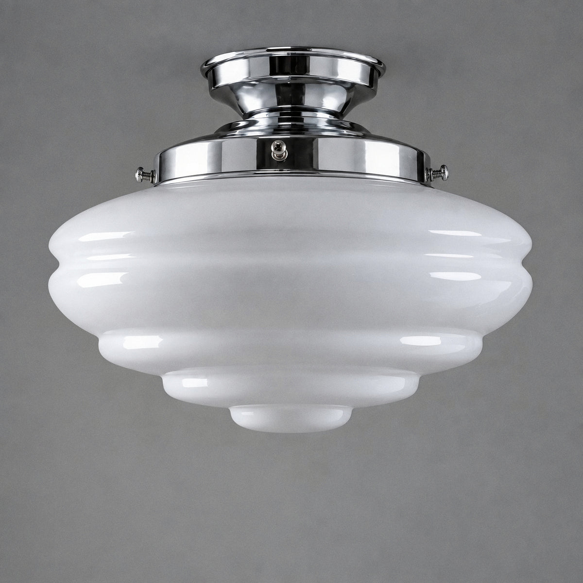 Chateau Opal Gloss Glass Batten Fix, Chrome