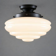 Chateau Opal Gloss Glass Batten Fix, Patina