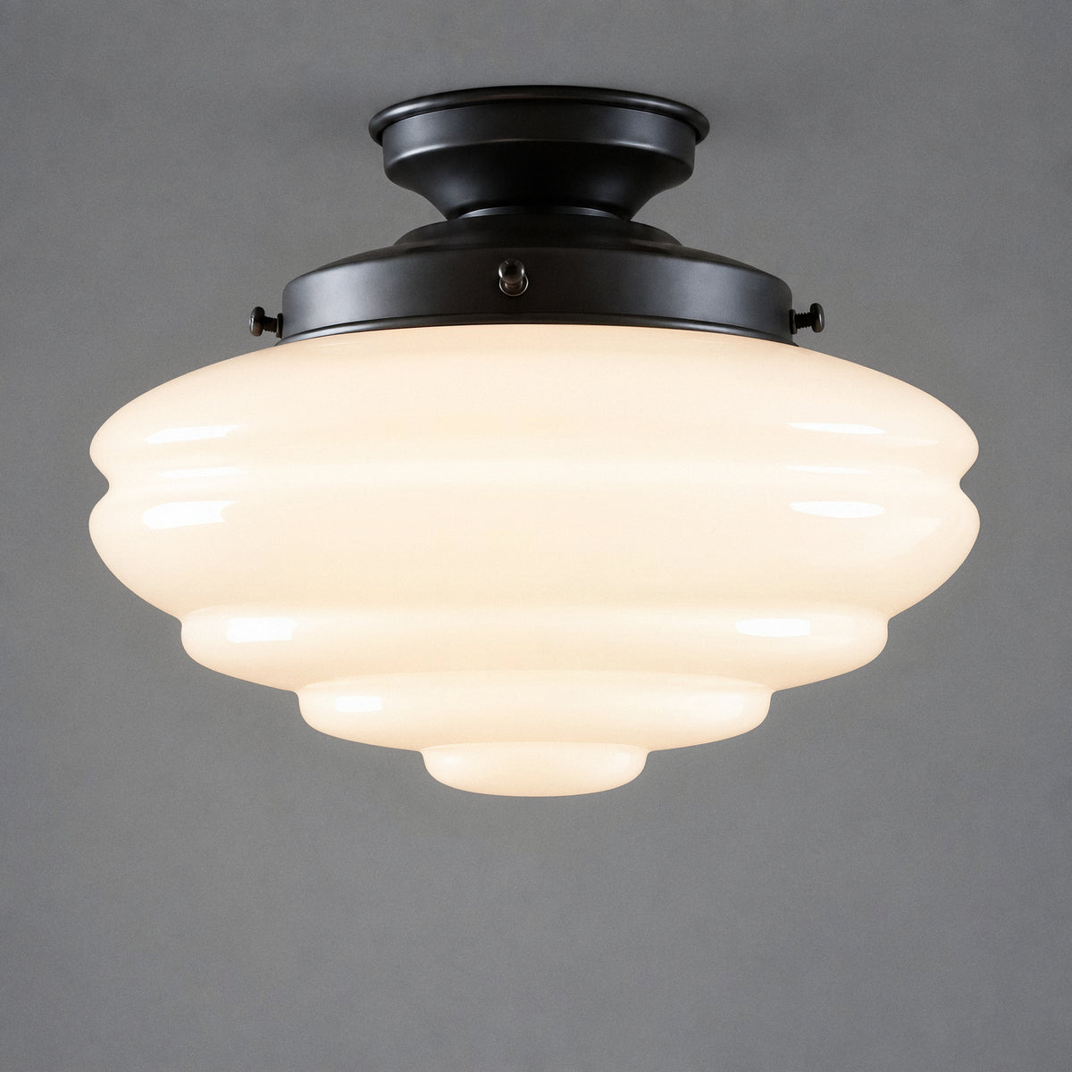 Chateau Opal Gloss Glass Batten Fix, Patina