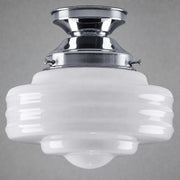 Detroit 8" Opal Gloss Glass Batten Fix, Chrome