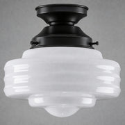 Detroit 8" Opal Gloss Glass Batten Fix, Patina
