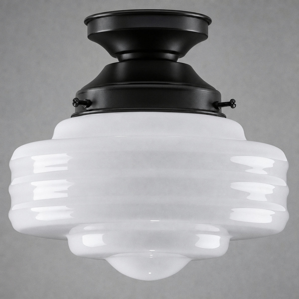 Detroit 8" Opal Gloss Glass Batten Fix, Patina