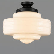 Detroit 14" Opal Gloss Glass Batten Fix, Patina