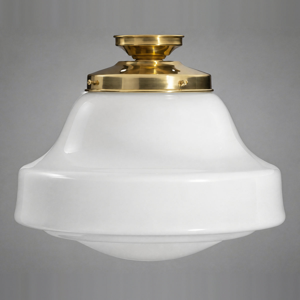 Lincoln Schoolhouse Opal Gloss Glass Batten Fix, Polished Brass