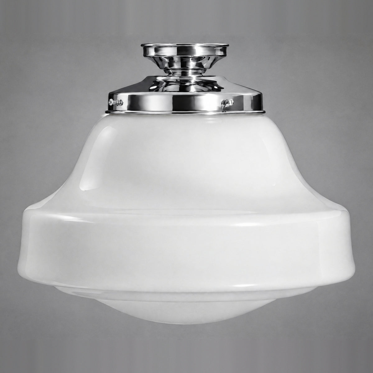 Lincoln Schoolhouse Opal Gloss Glass Batten Fix, Chrome