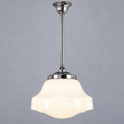 Lincoln Schoolhouse Opal Gloss Glass on Rod Set 3/4" 1/2m, Chrome