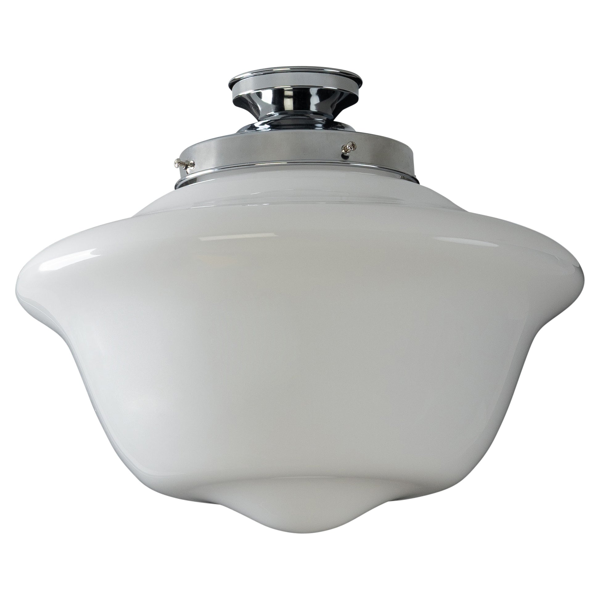 Victorian Schoolhouse 16" Opal Gloss Batten Fix, Chrome
