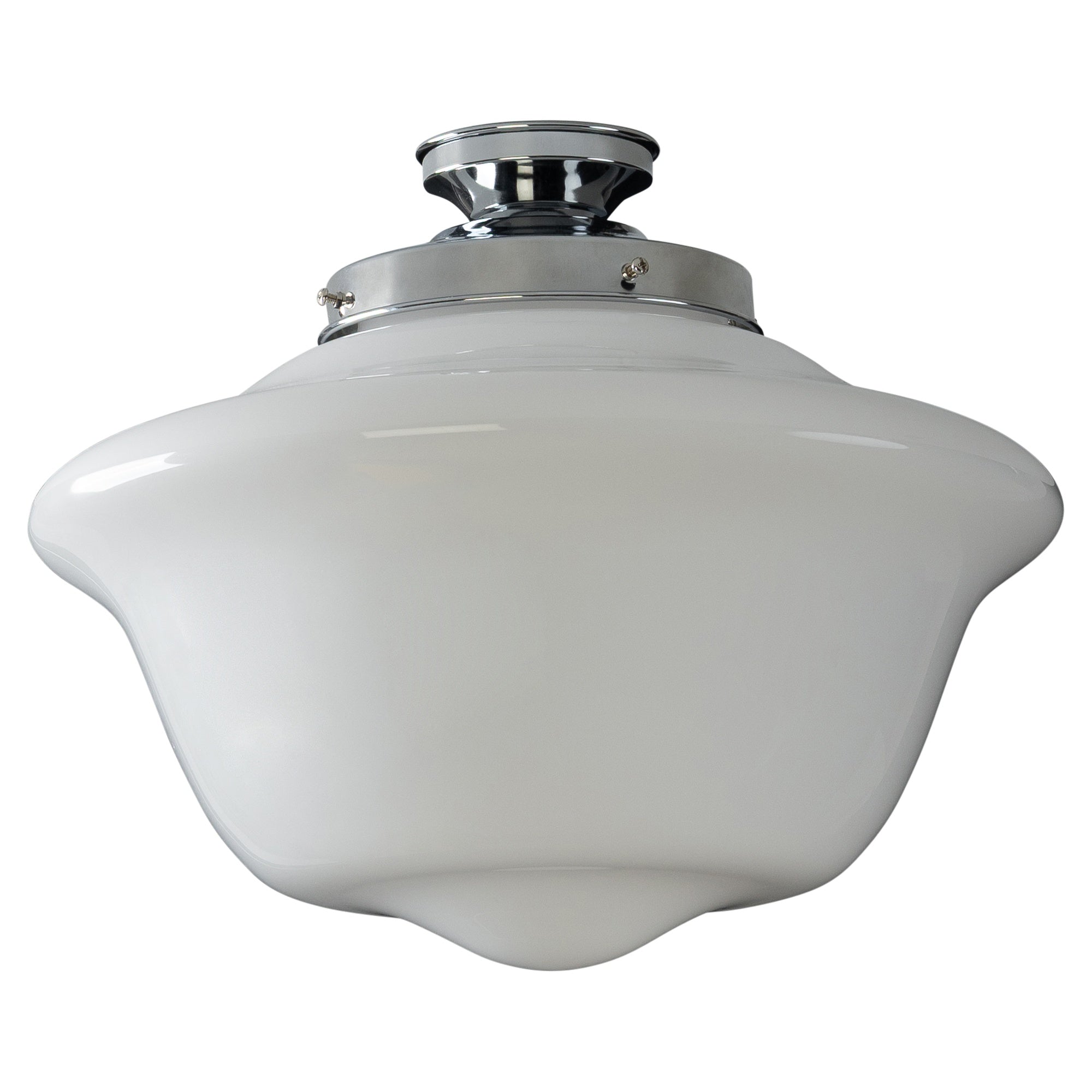 Victorian Schoolhouse 16" Opal Gloss Batten Fix, Chrome