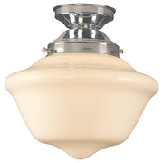 Victorian Schoolhouse 9" Opal Gloss Glass Batten Fix, Chrome
