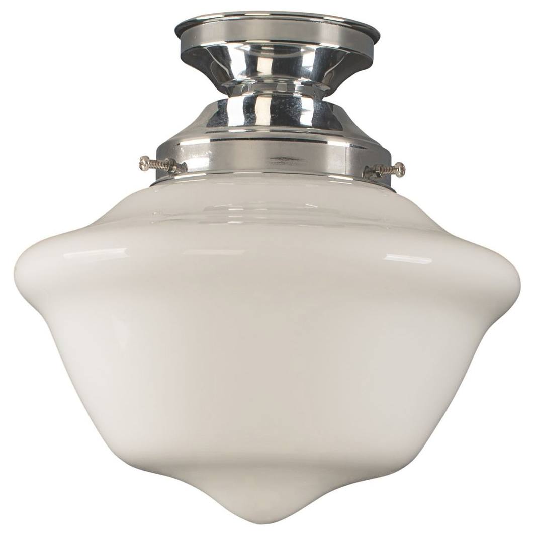 Victorian Schoolhouse 9" Opal Gloss Glass Batten Fix, Chrome
