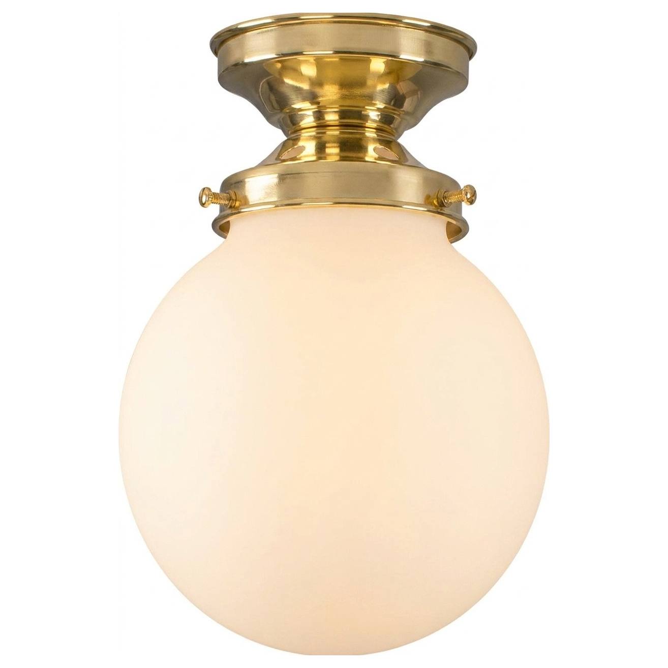 Sphere 6" Opal Matte Glass Batten Fix, Polished Brass