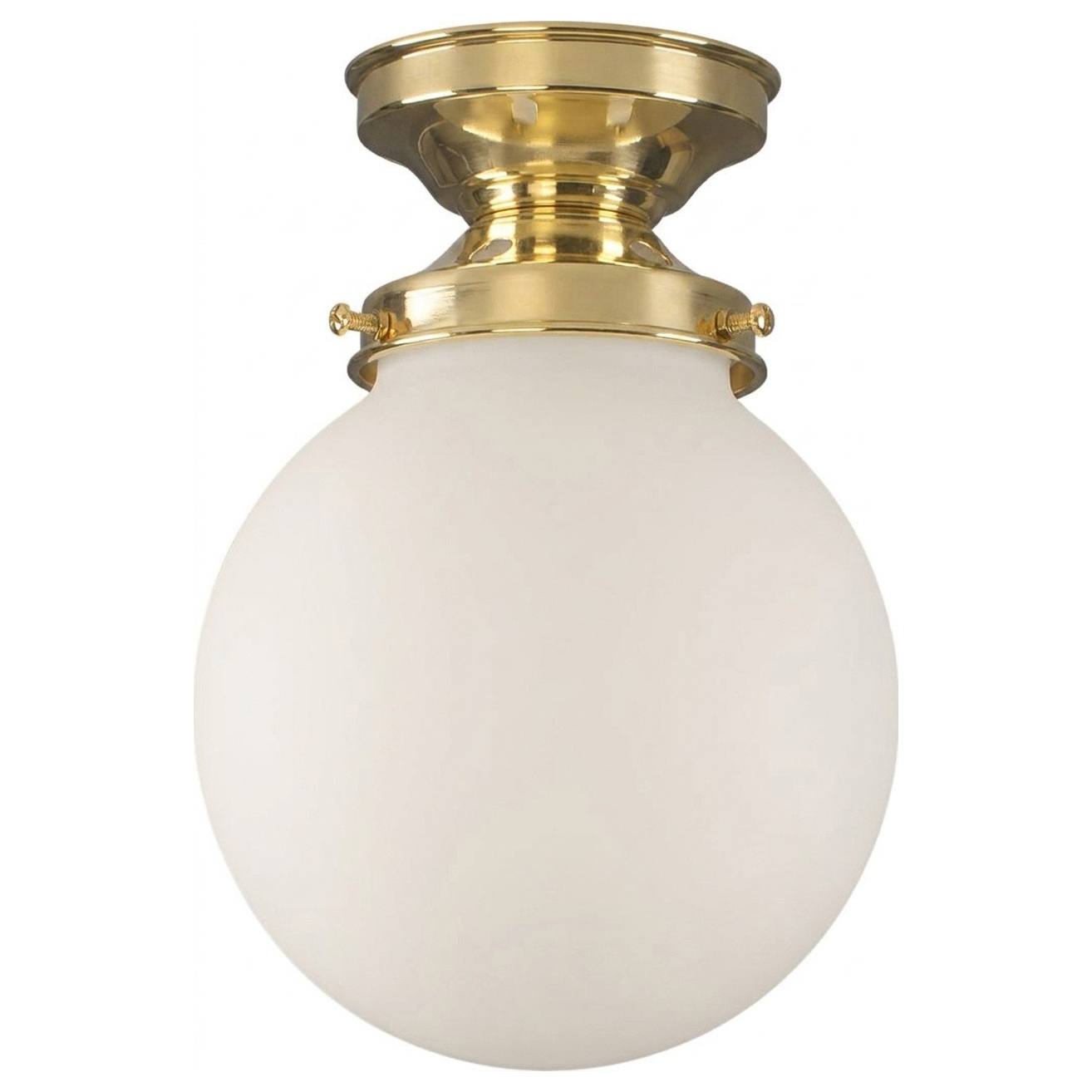 Sphere 6" Opal Matte Glass Batten Fix, Polished Brass