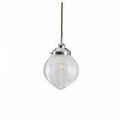Teardrop Hallophane 8" w Cloth Cord Suspension, Chrome