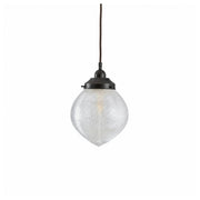 Teardrop Hallophane 8" w Cloth Cord Suspension, Patina