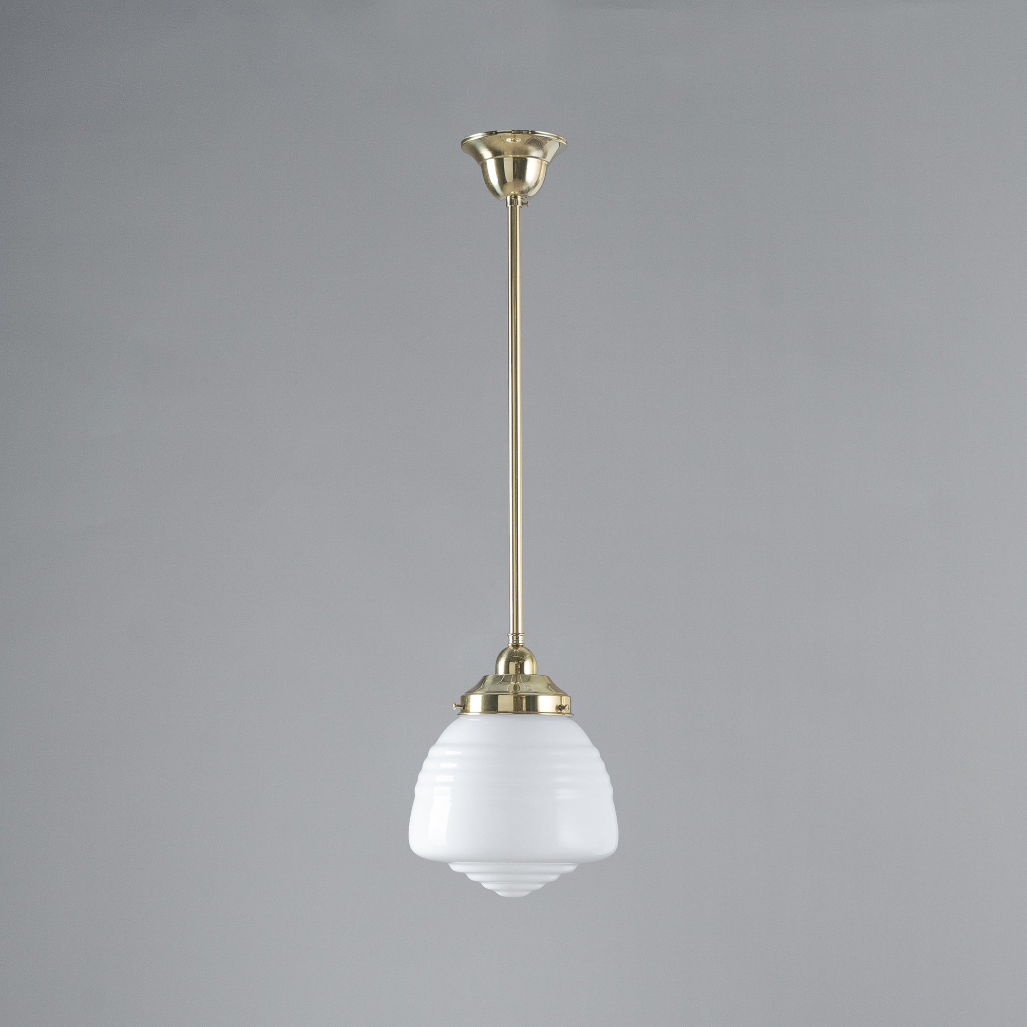 Domec Opal Gloss Glass on Rod Set 1/2'' x 1/2m, Polished Brass