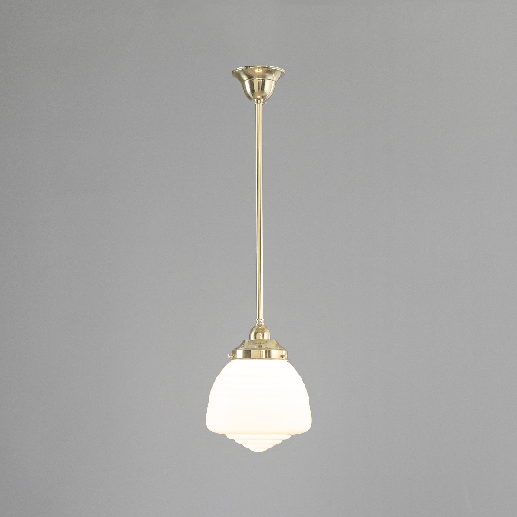 Domec Opal Gloss Glass on Rod Set 1/2'' x 1/2m, Polished Brass
