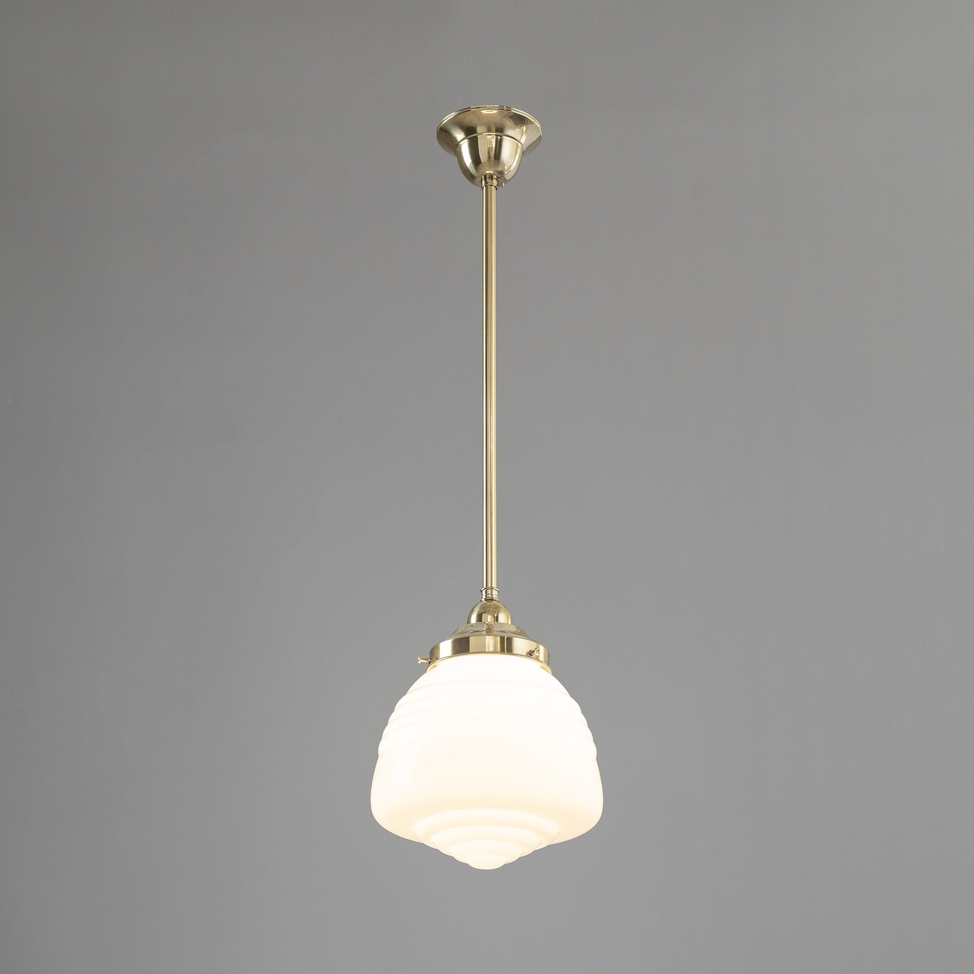 Domec Opal Gloss Glass on Rod Set 1/2'' x 1/2m, Polished Brass