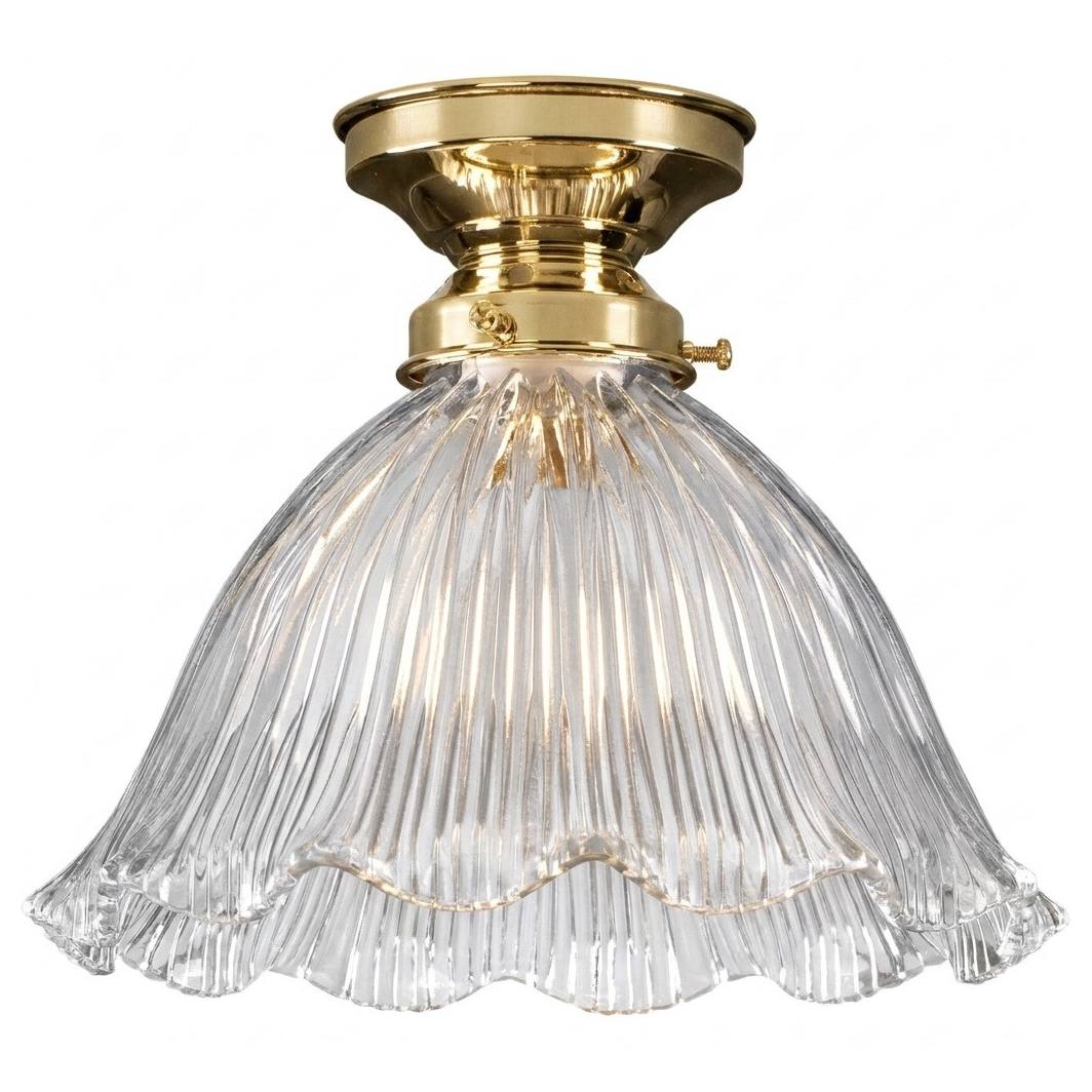 8044 Hallophane 9'' Clear Glass Batten Fix - Polished Brass