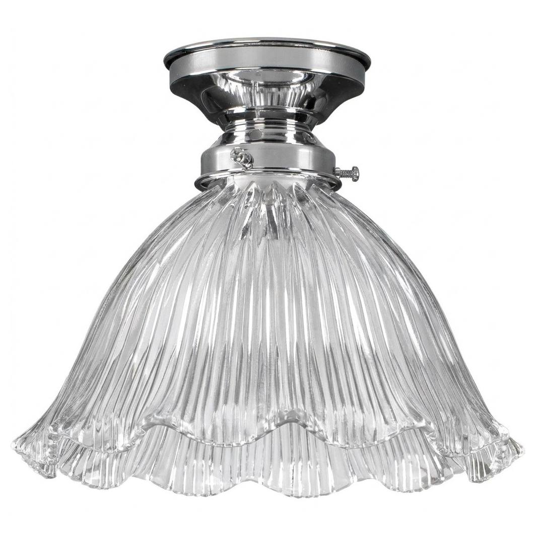 8044 Hallophane 9'' Clear Glass Batten Fix - Chrome