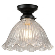 8044 Hallophane 9'' Clear Glass Batten Fix - Patina