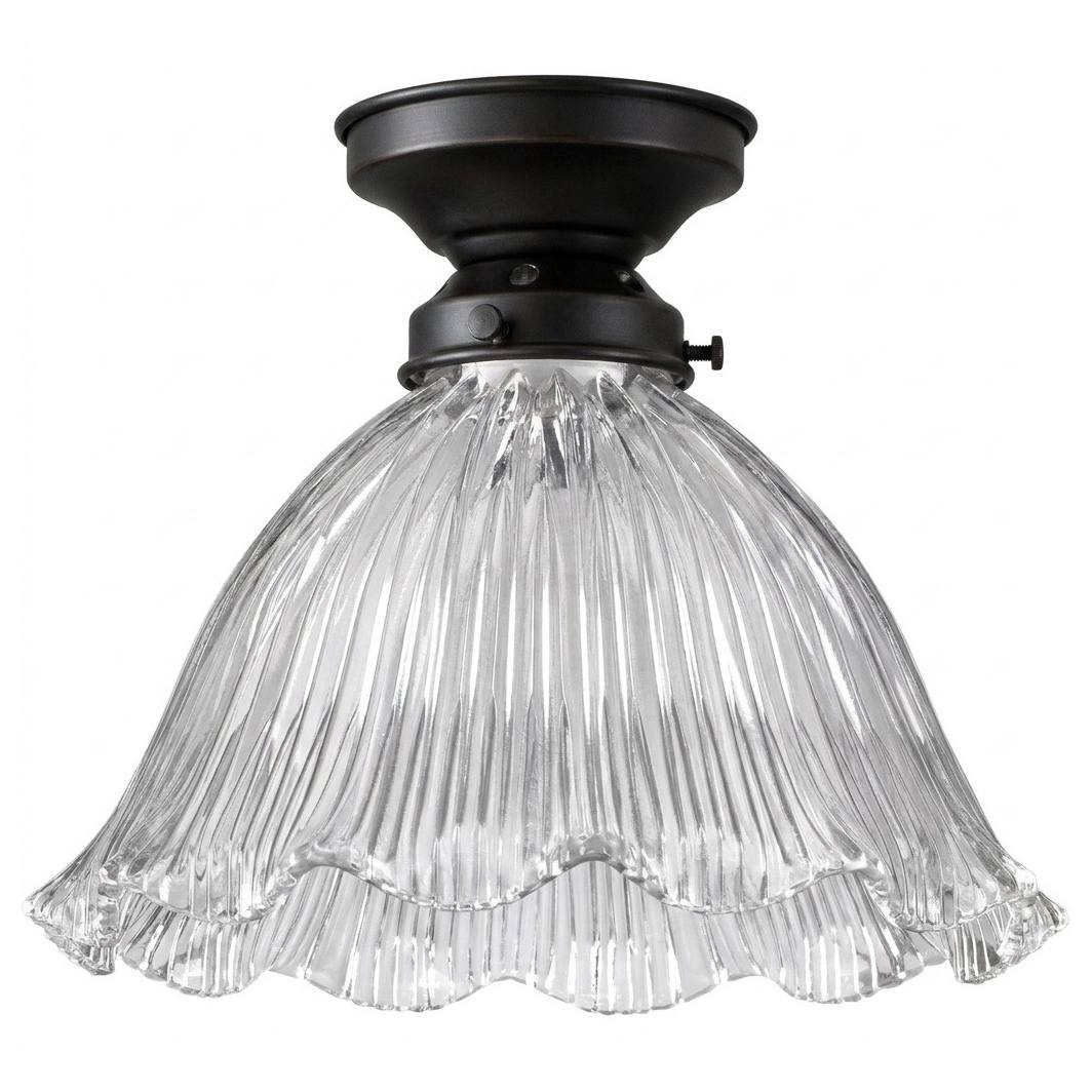 8044 Hallophane 9'' Clear Glass Batten Fix - Patina