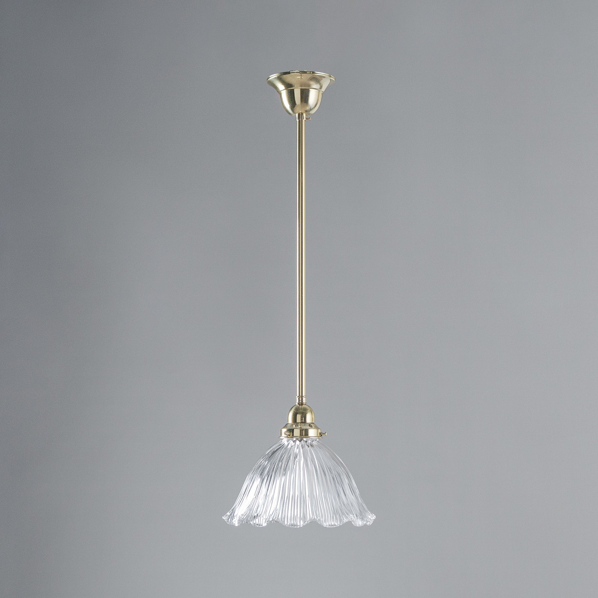 8044 Hallophane 9'' Clear Glass on Rod Set 1/2'' x 1/2m - Polished Brass