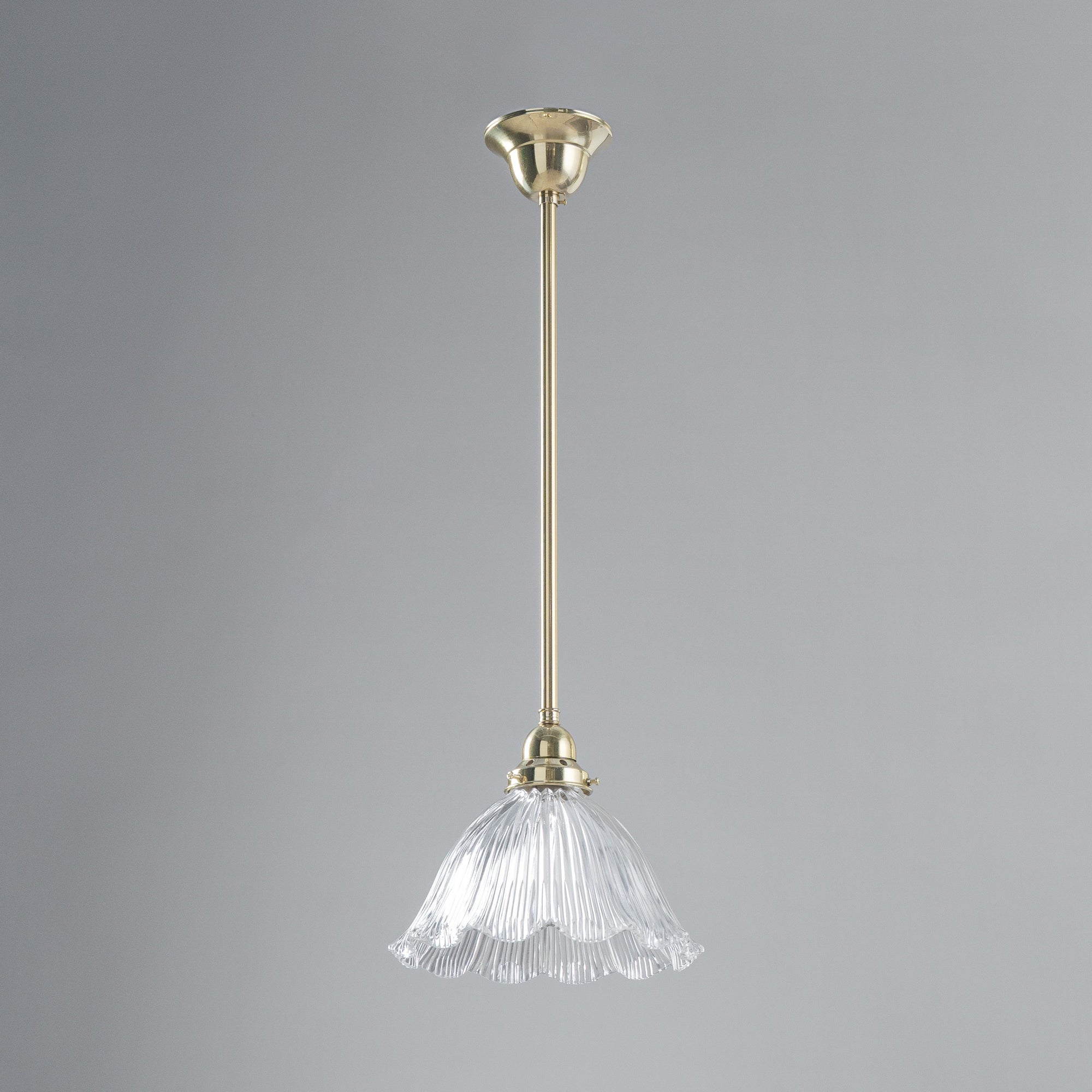 8044 Hallophane 9'' Clear Glass on Rod Set 1/2'' x 1/2m - Polished Brass