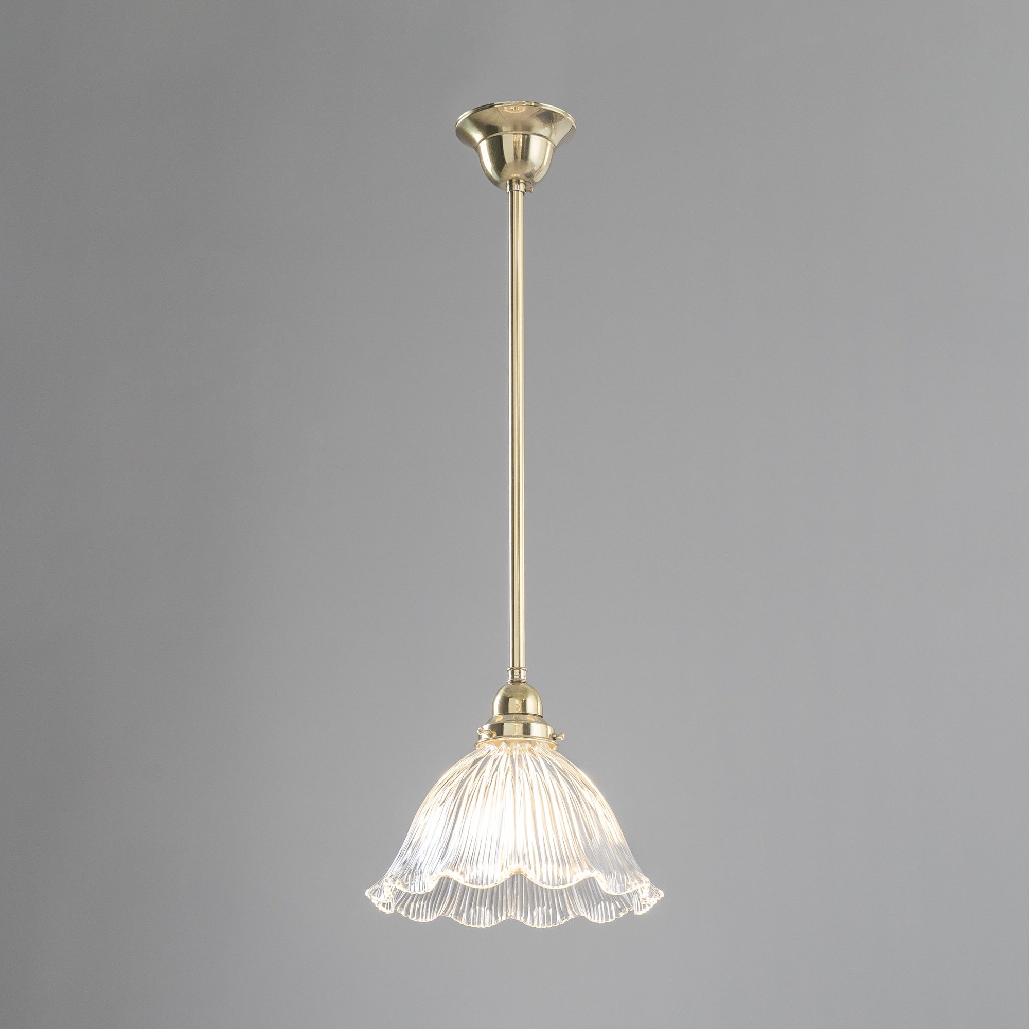 8044 Hallophane 9'' Clear Glass on Rod Set 1/2'' x 1/2m - Polished Brass