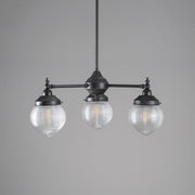 Bentleigh 3Lt Pendant Arms Down With Teardrop Hallophane 6" Glass Shade Shades