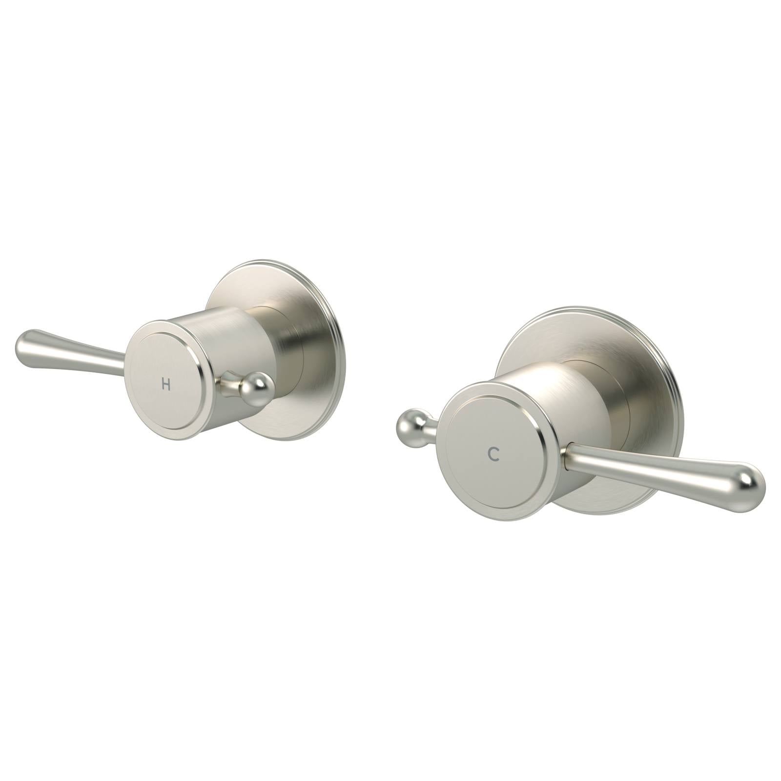 Harrington Wall Tap Set with Lever Handle, Brushed Nickel