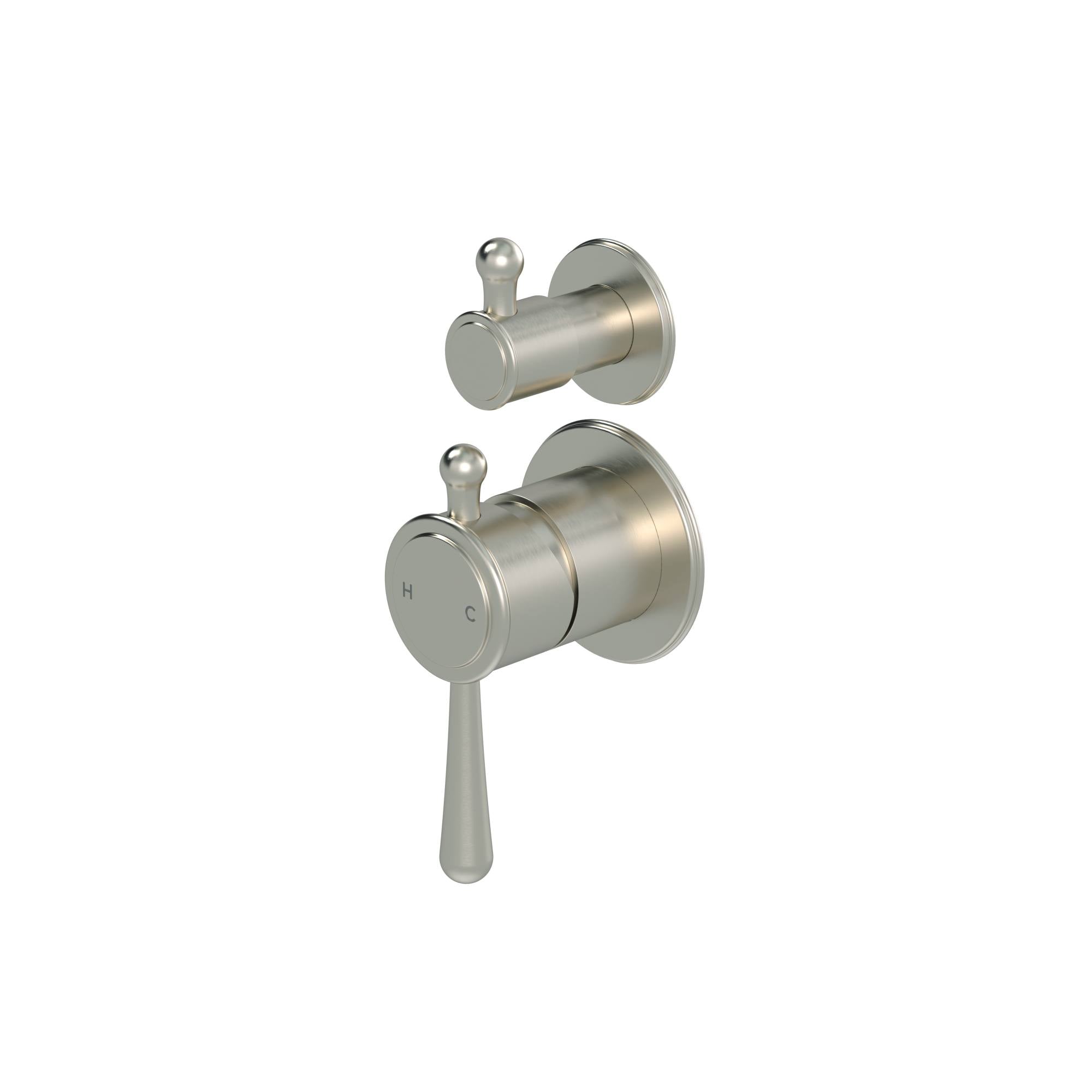 Harrington Shower Divertor Mixer Finished Parts, Brushed Nickel