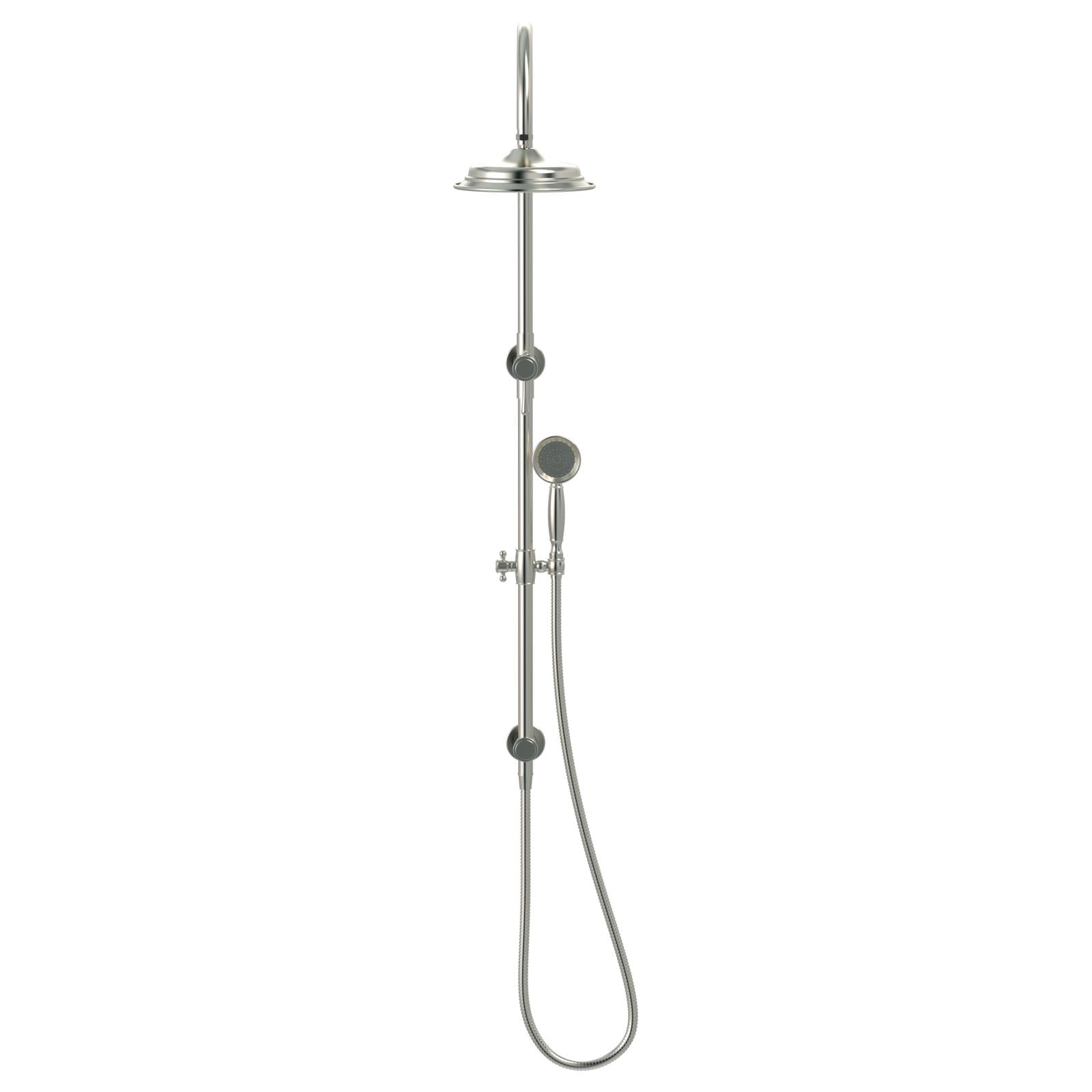 Harrington Shower Rail Set, Brushed Nickel