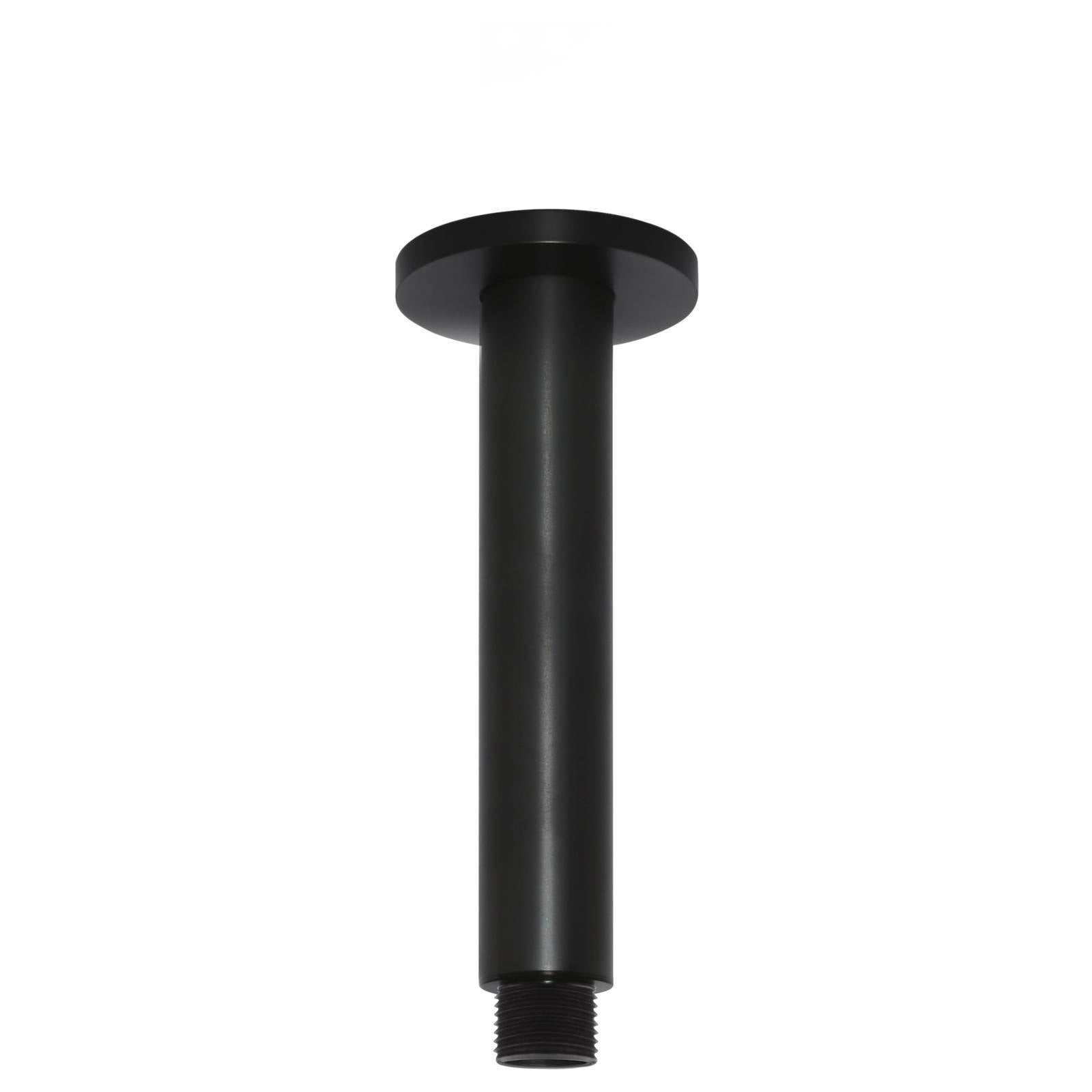 Round Ceiling Shower Arm 150mm, Matte Black